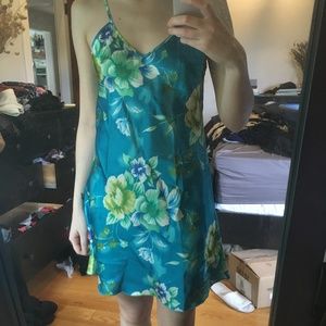 GREEN-BLUE FLORAL CHEMISE